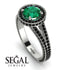 Milgrain Round Emerald Engagement Ring - Payton No. 36 image 2