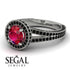 Milgrain Round Ruby Engagement Ring - Payton No. 42 image 10