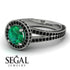 Milgrain Round Emerald Engagement Ring - Payton No. 36 image 10