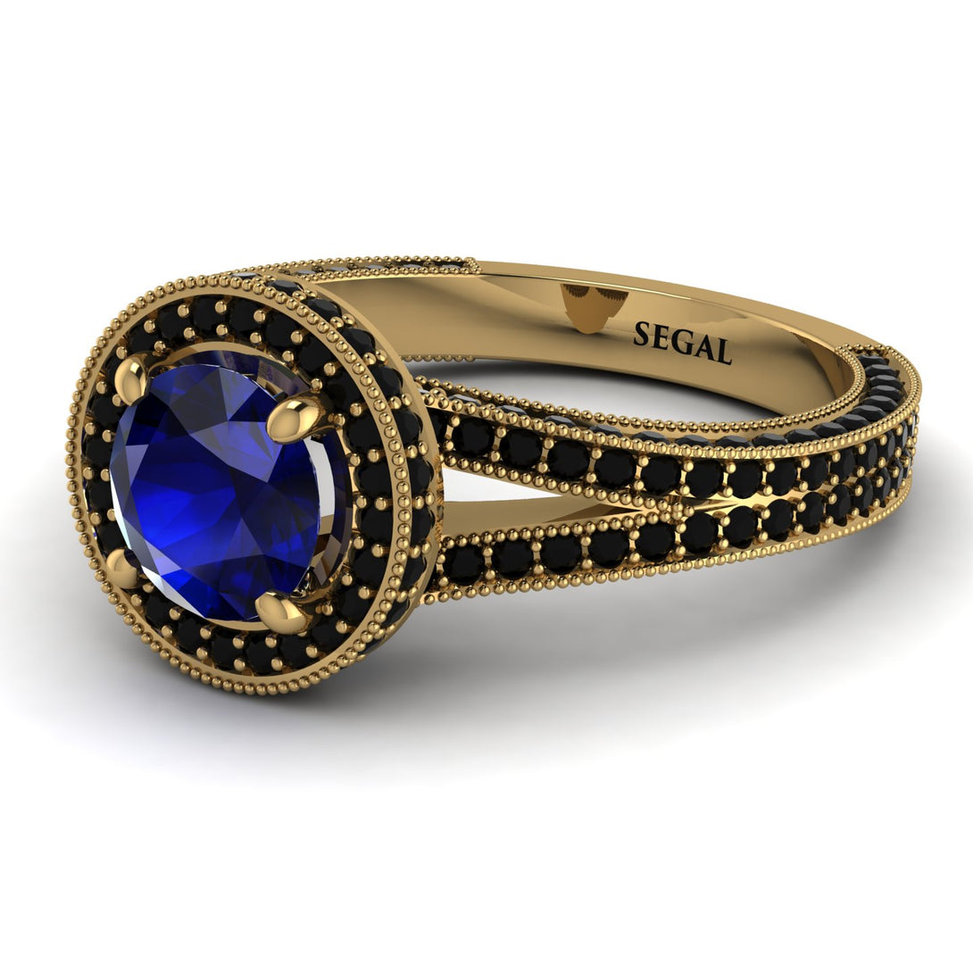 Milgrain Round Sapphire Engagement Ring - Payton No. 43