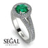 Milgrain Round Emerald Engagement Ring - Payton No. 6 image 2