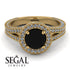 Milgrain Round Black Diamond Engagement Ring - Payton No. 7 image 12