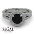 Milgrain Round Black Diamond Engagement Ring - Payton No. 9 image 12