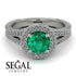 Milgrain Round Emerald Engagement Ring - Payton No. 6 image 3