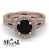 Milgrain Round Black Diamond Engagement Ring - Payton No. 8 image 12