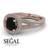 Milgrain Round Black Diamond Engagement Ring - Payton No. 8 image 11