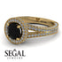 Milgrain Round Black Diamond Engagement Ring - Payton No. 7 image 11