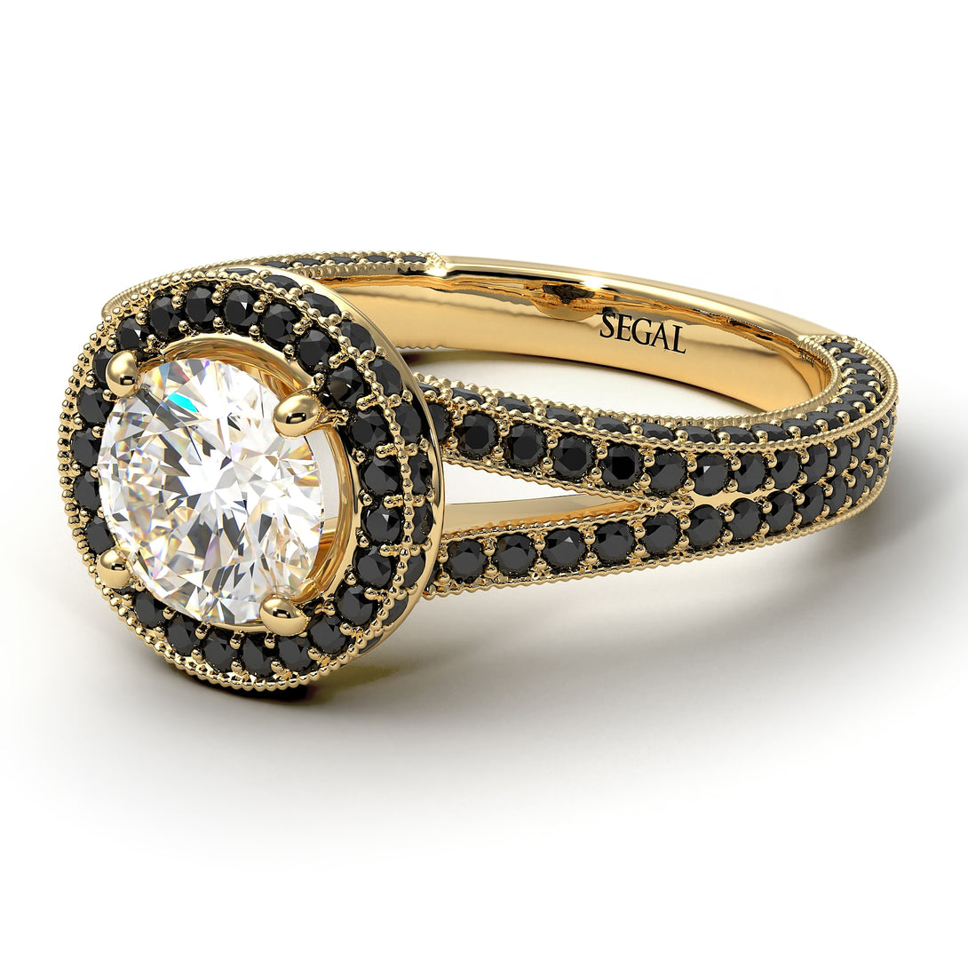 Milgrain Round Diamond Engagement Ring - Payton No. 31