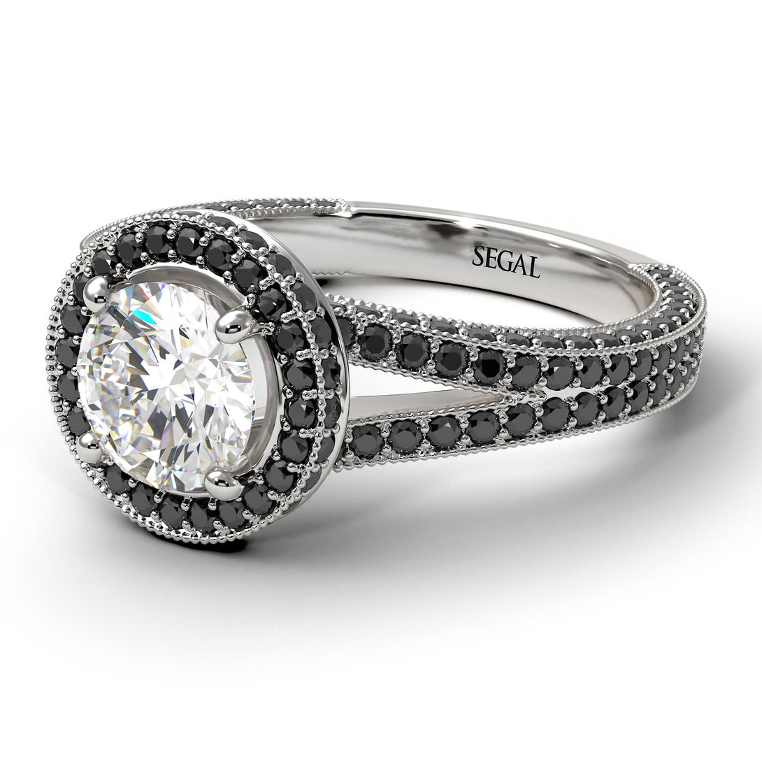 Milgrain Round Diamond Engagement Ring - Payton No. 33