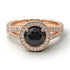 Milgrain Round Black Diamond Engagement Ring - Payton No. 8 image 2