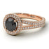 Milgrain Round Black Diamond Engagement Ring - Payton No. 8 image 1