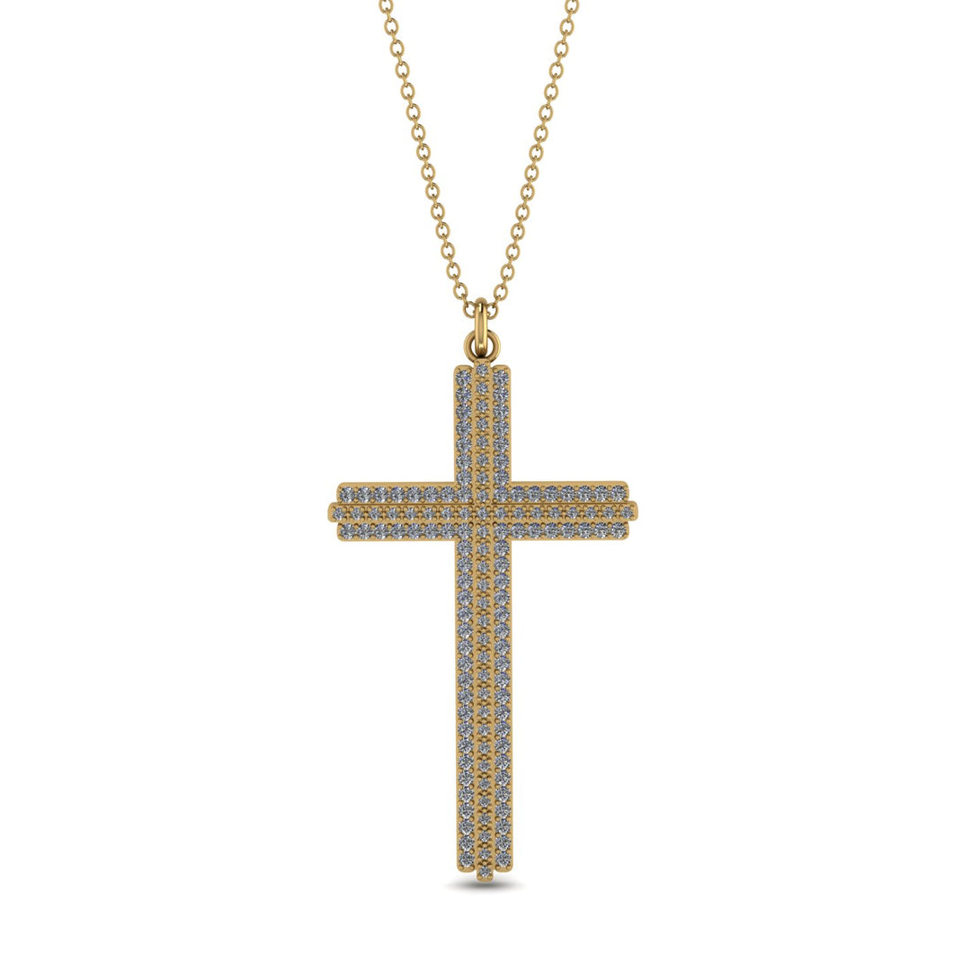 Minimalist Diamond Cross Necklace - Aaron No. 1