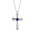 Minimalist Sapphire Cross Necklace - Philip No. 15 image 1