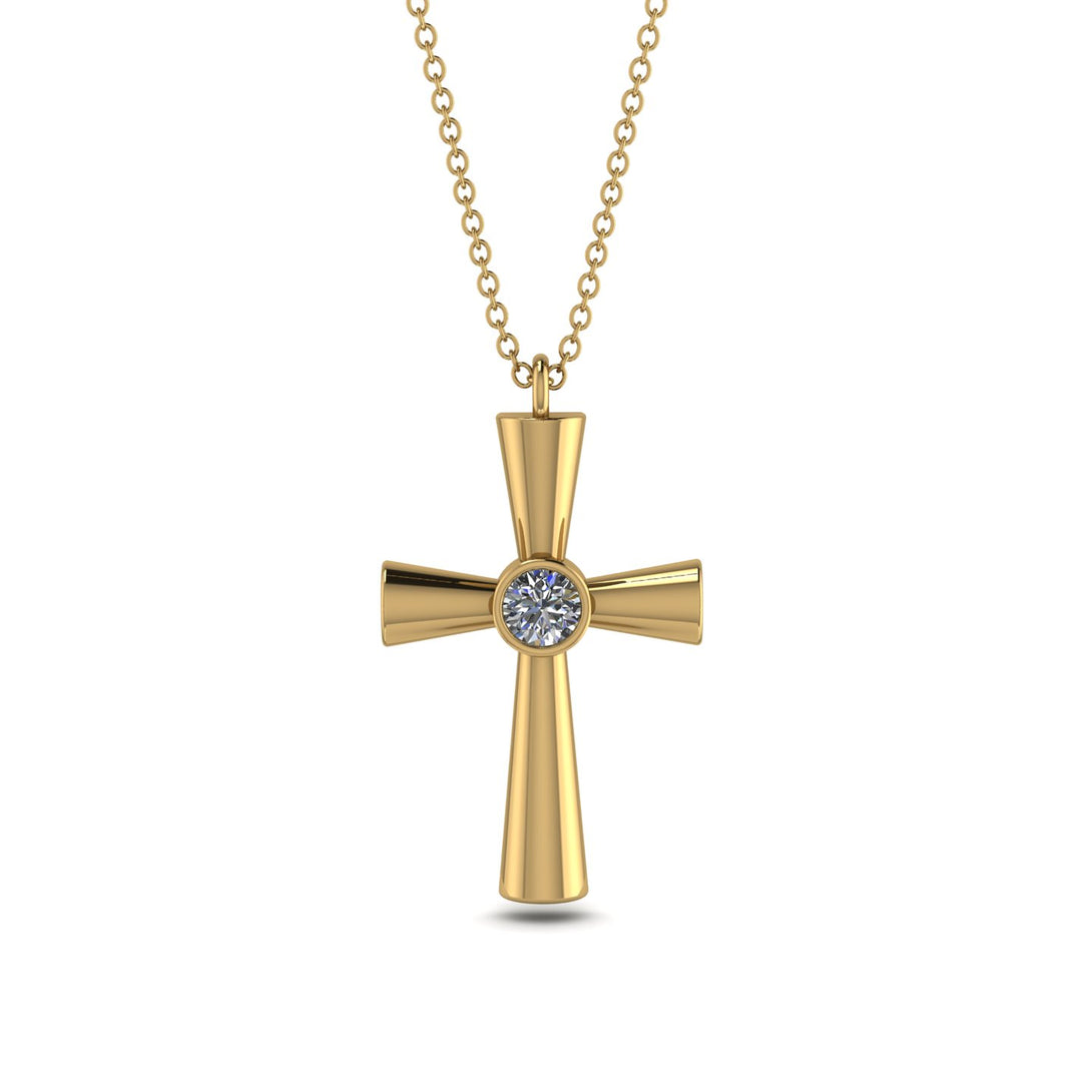 Minimalist Diamond Cross Necklace - Philip No. 1