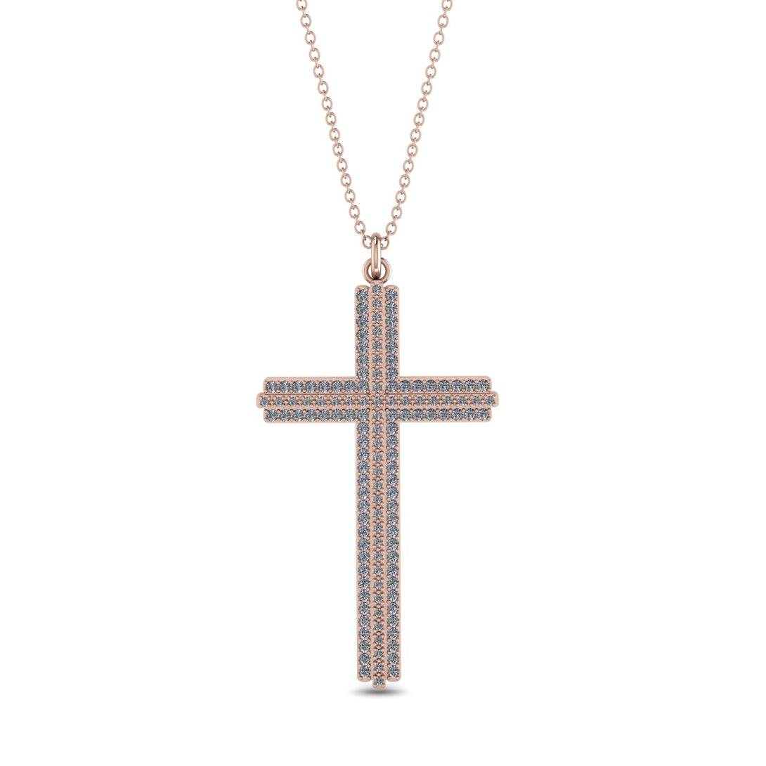 Minimalist Diamond Cross Necklace - Aaron No. 2