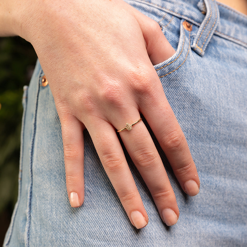 Minimalist Pear Diamond Ring - Genesis No. 1