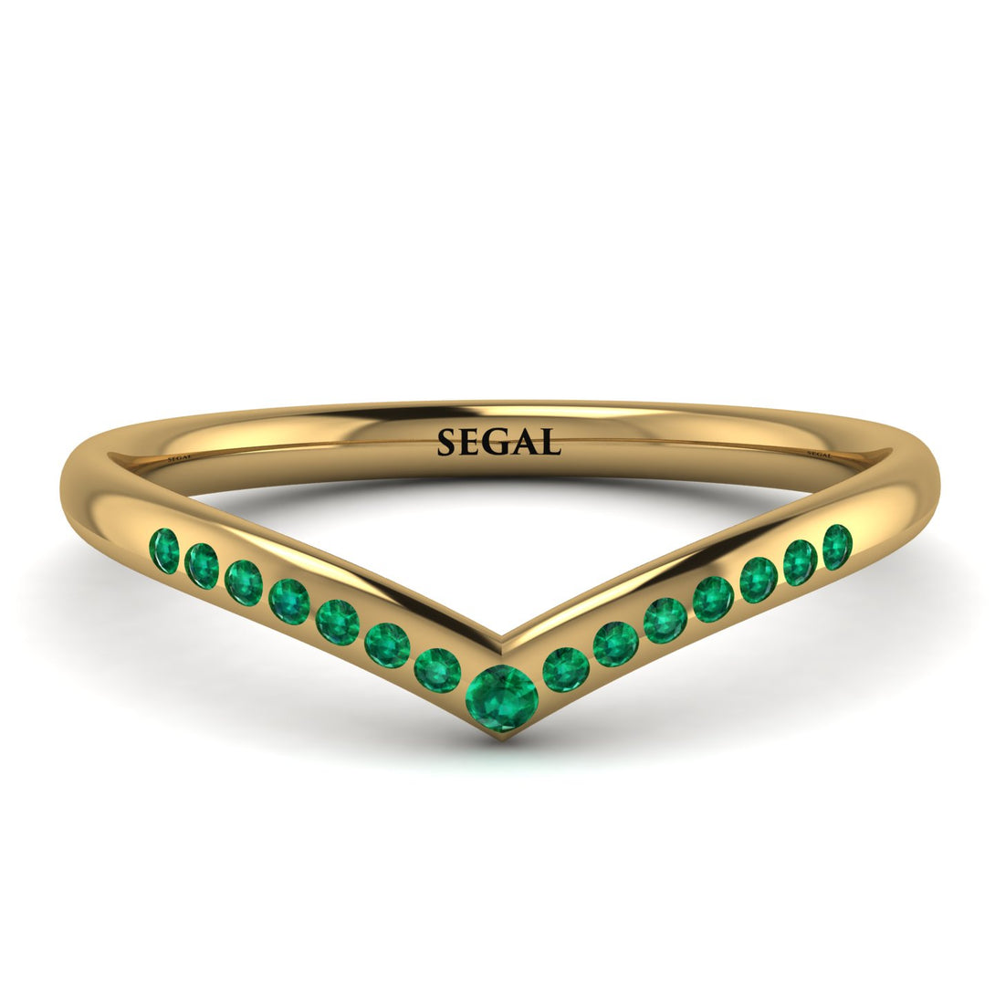 Minimalist V Emerald Ring - Margaret No. 4