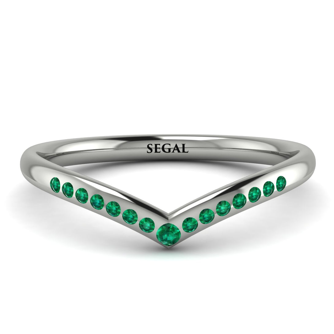 Minimalist V Emerald Ring - Margaret No. 6