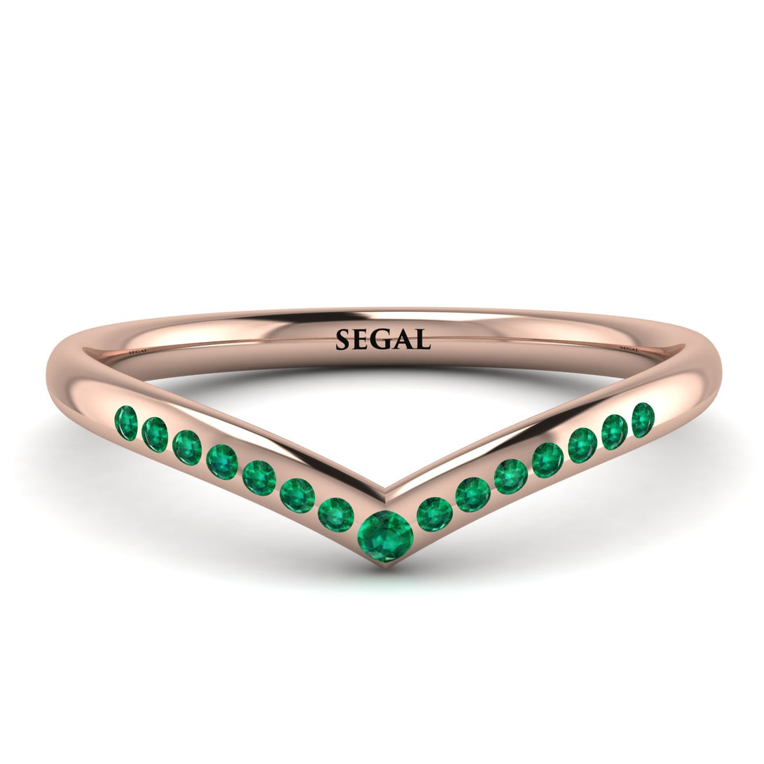 Minimalist V Emerald Ring - Margaret No. 5