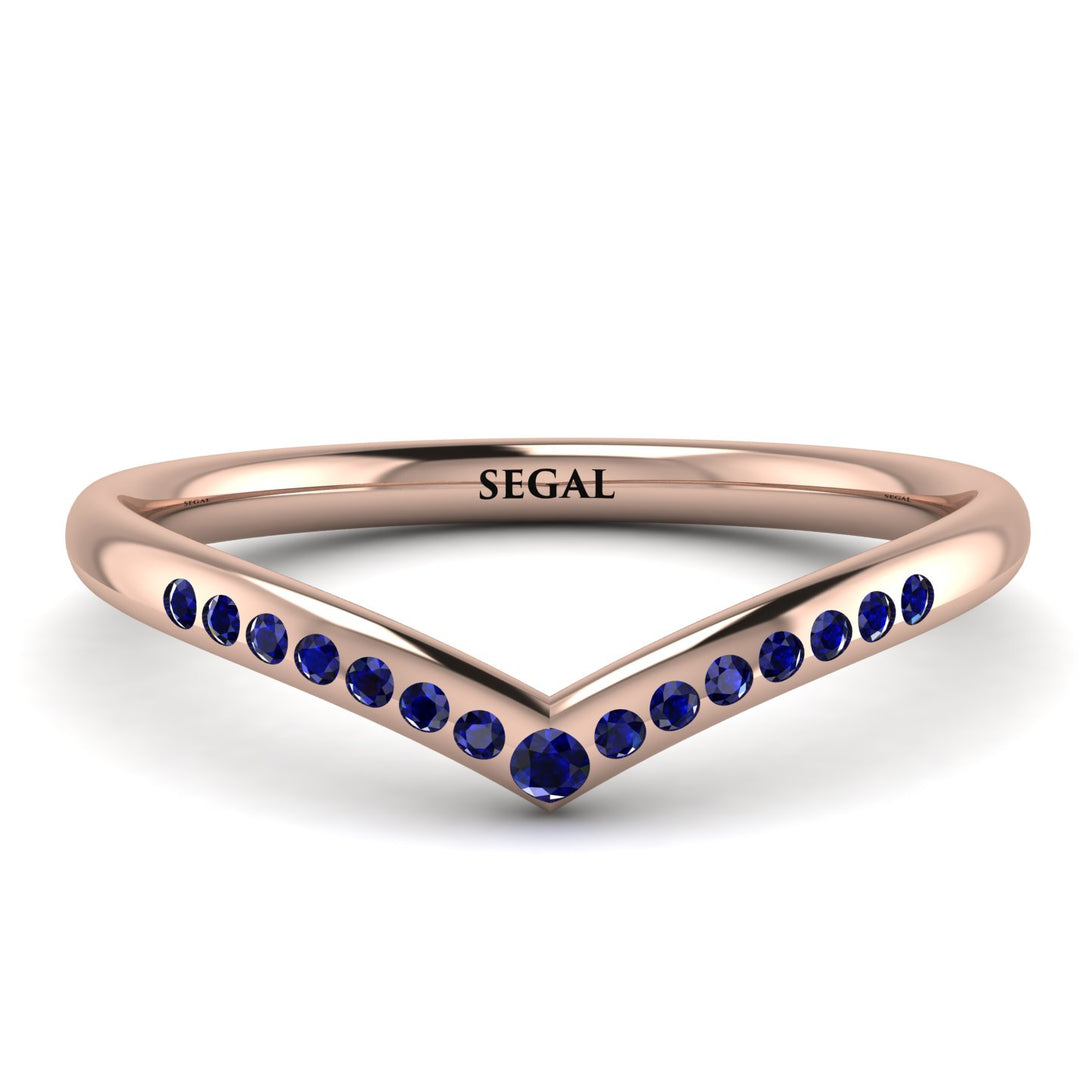 Minimalist V Sapphire Ring - Margaret No. 14