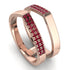 Geometric Ruby Double Wedding Band - Hayden No. 11 image 1