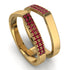 Geometric Ruby Double Wedding Band - Hayden No. 10 image 1