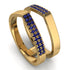 Geometric Sapphire Double Wedding Band - Hayden No. 13 image 1