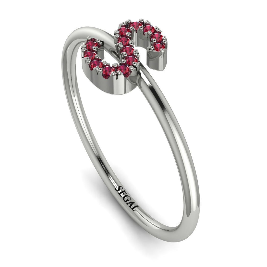 Initial Ruby Ring - Raegan No. 12
