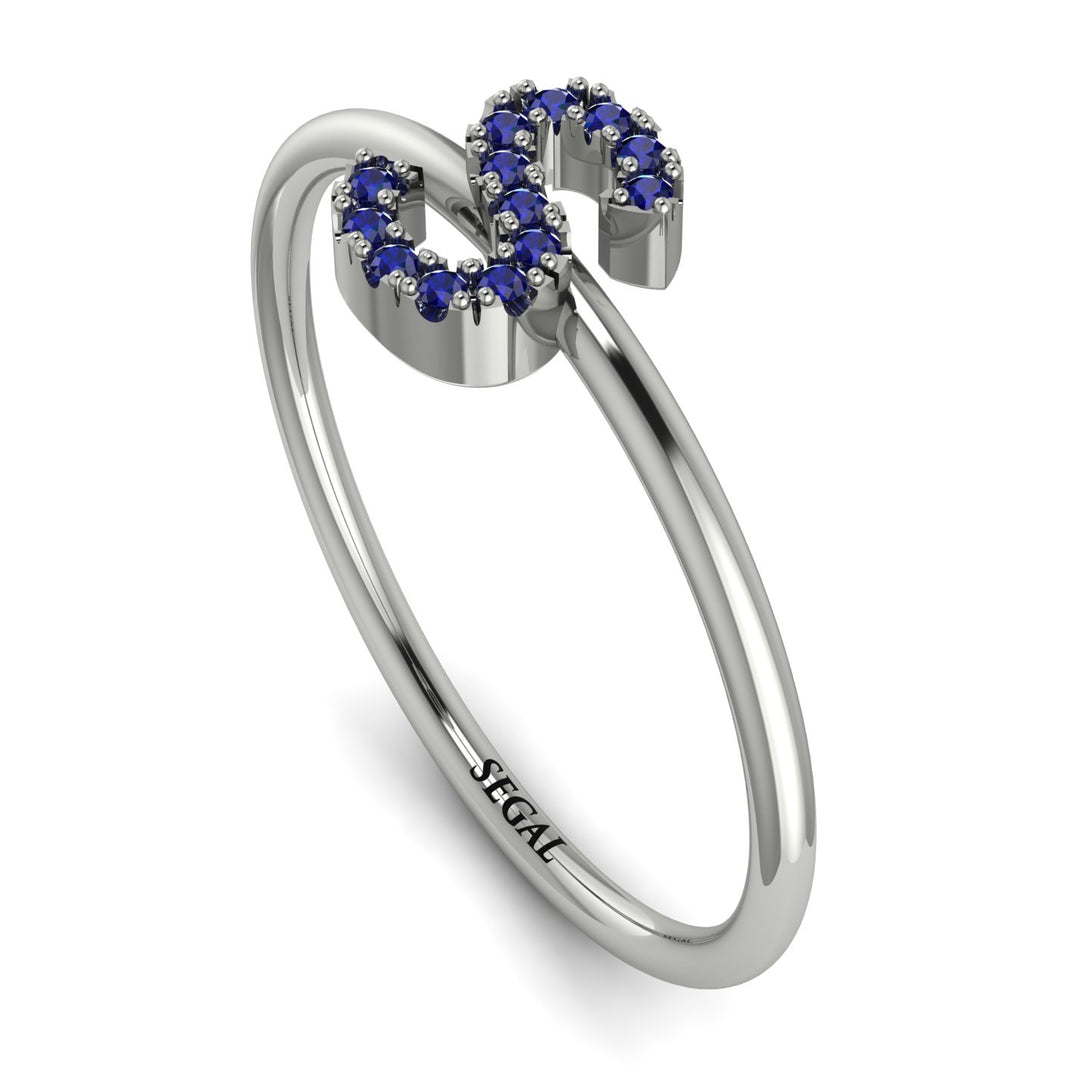 Initial Sapphire Ring - Raegan No. 15