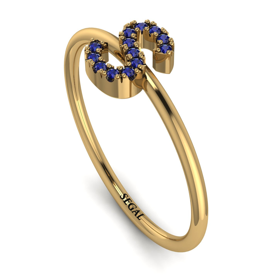 Initial Sapphire Ring - Raegan No. 13