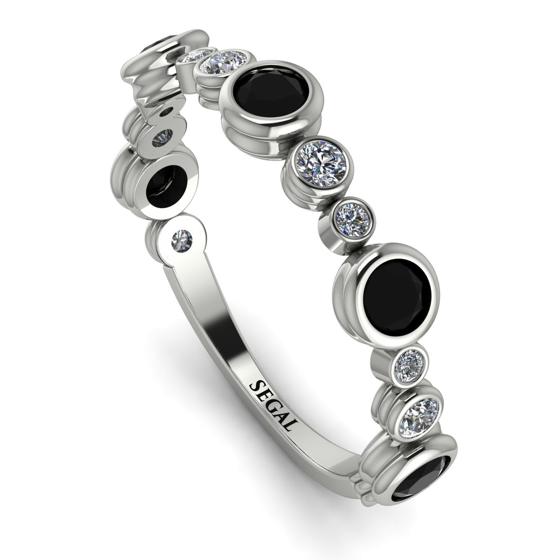 Bezel Black Diamond Eternity Band - Valeria No. 9