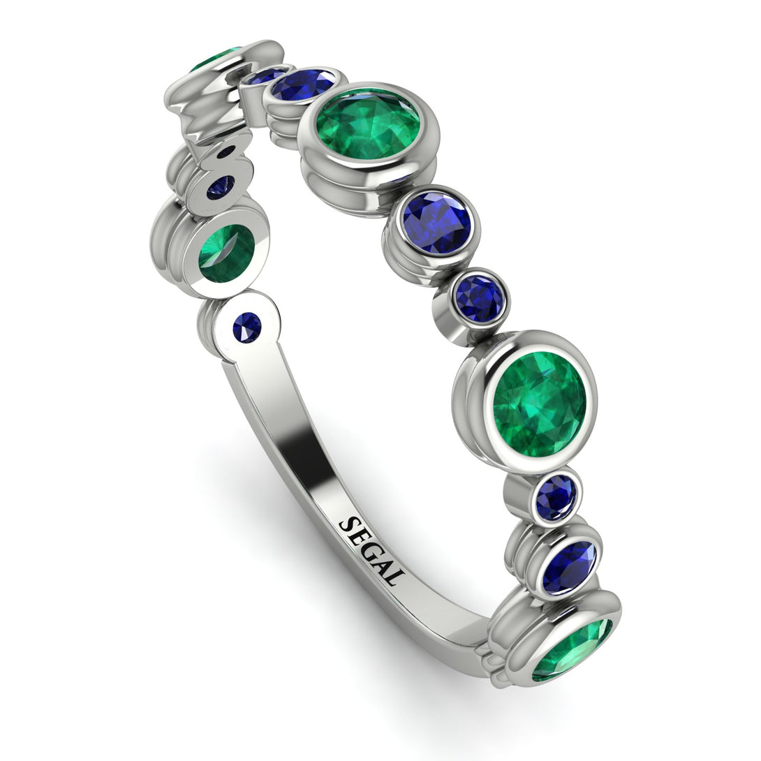 Bezel Emerald Eternity Band - Valeria No. 66