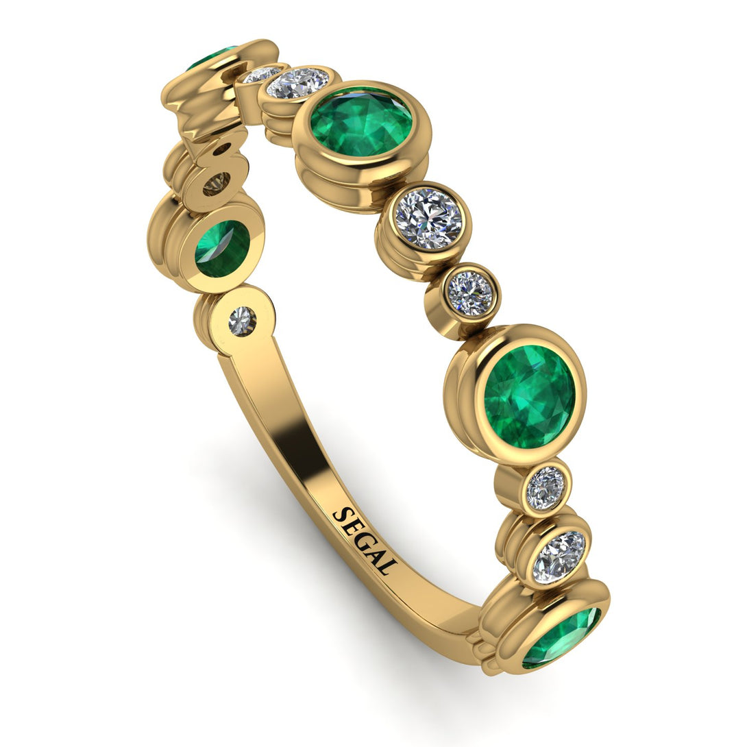 Bezel Emerald Eternity Band - Valeria No. 4