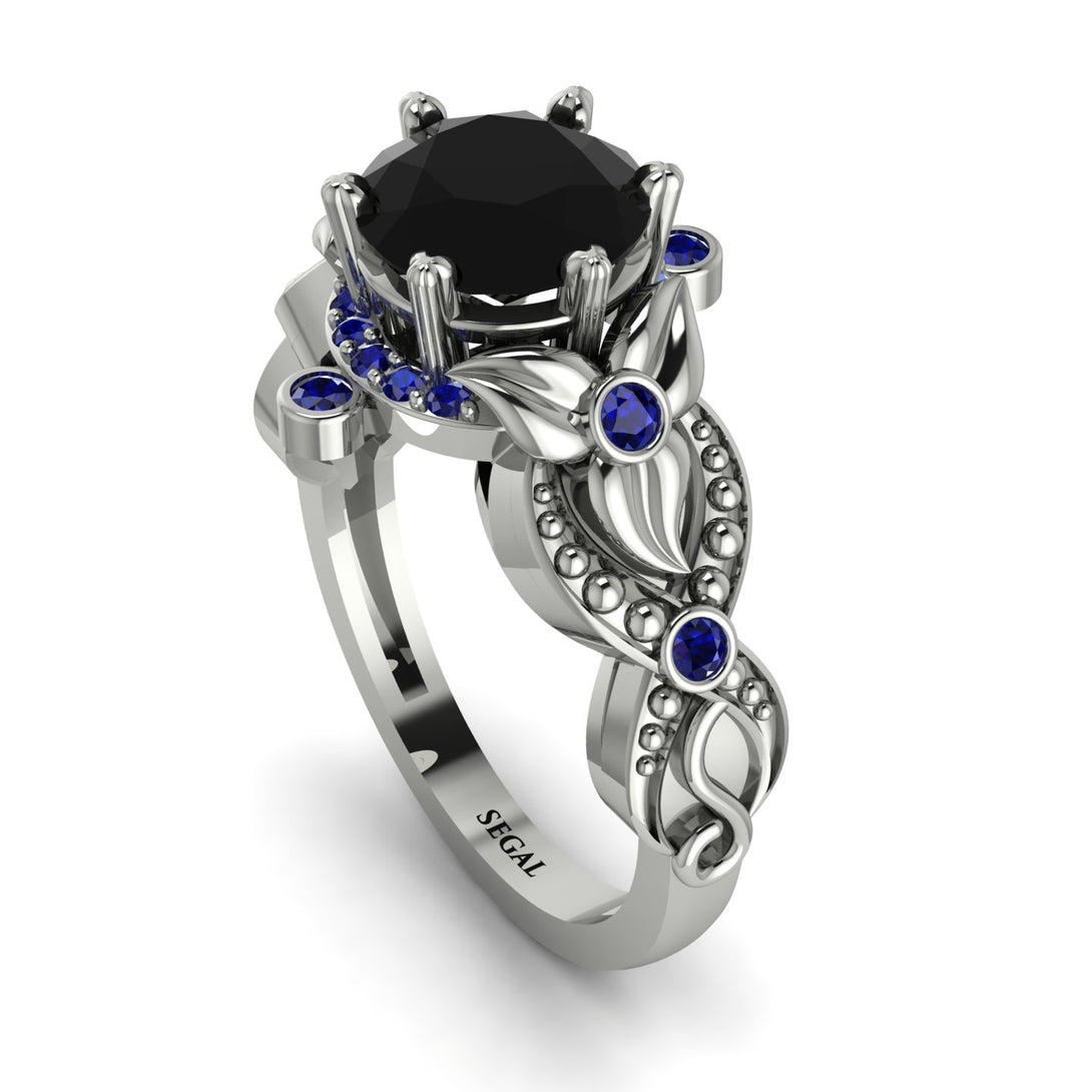 Nature Inspired Black Diamond Ring - Sandra No. 69