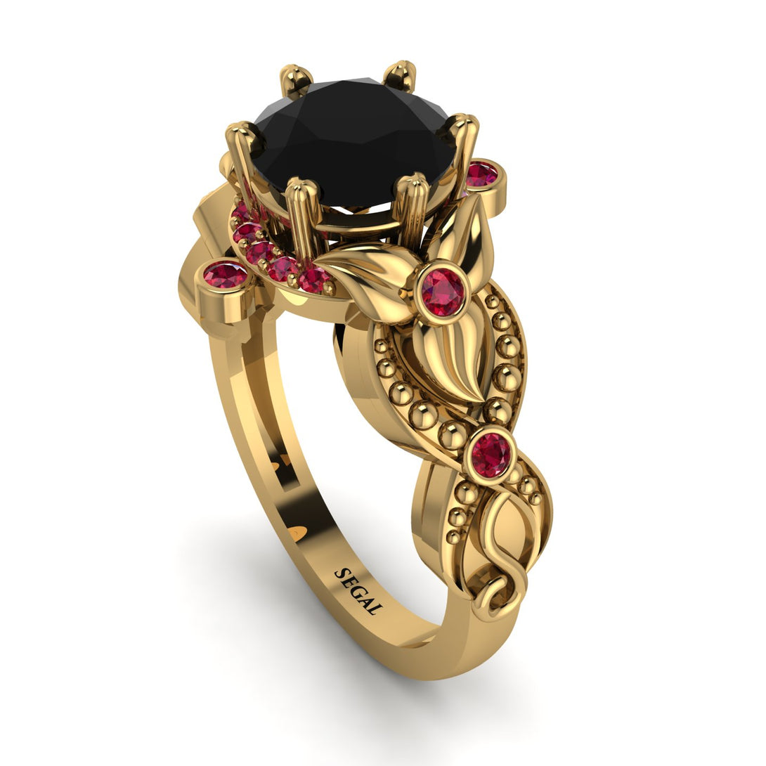 Nature Inspired Black Diamond Ring - Sandra No. 52