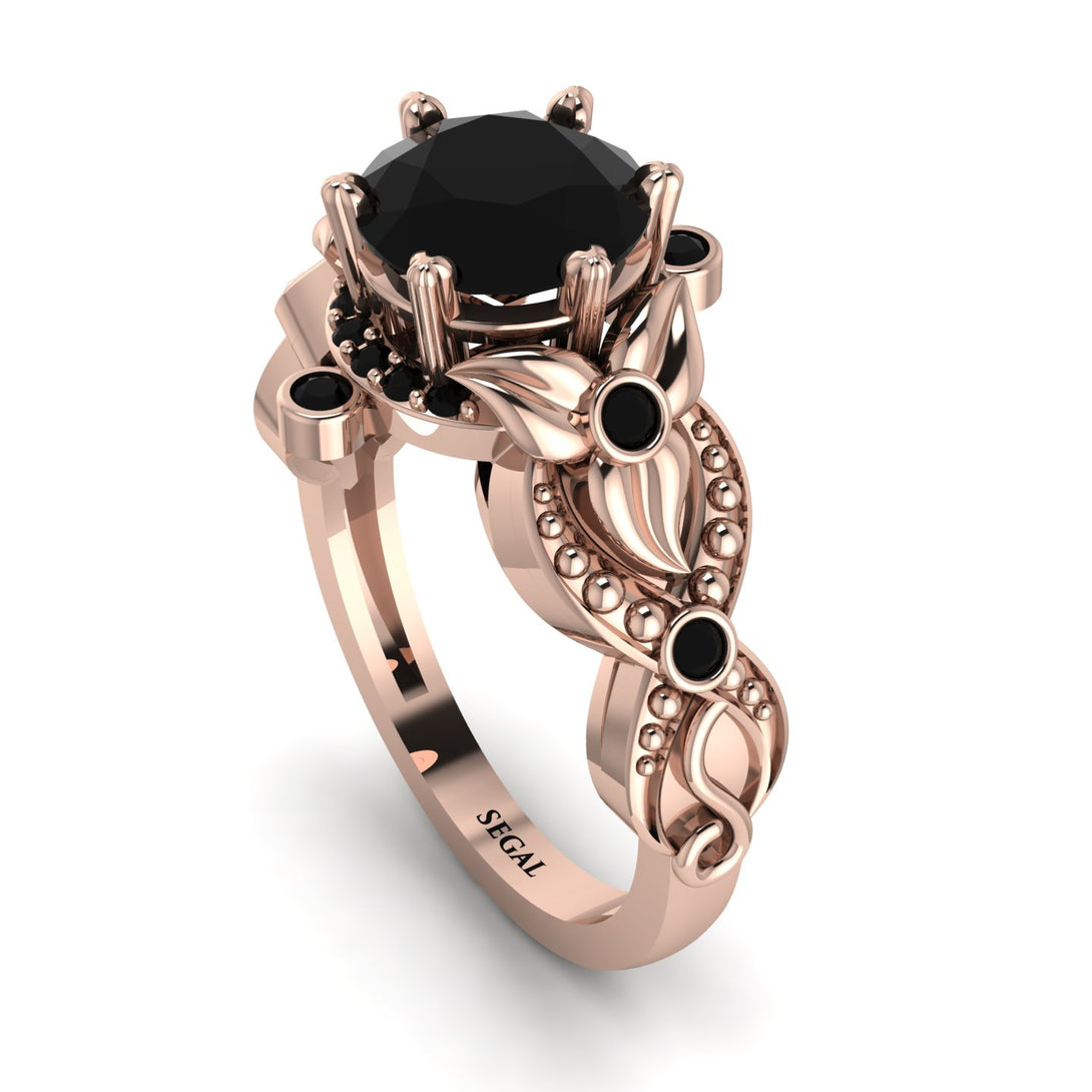 Nature Inspired Black Diamond Ring - Sandra No. 38