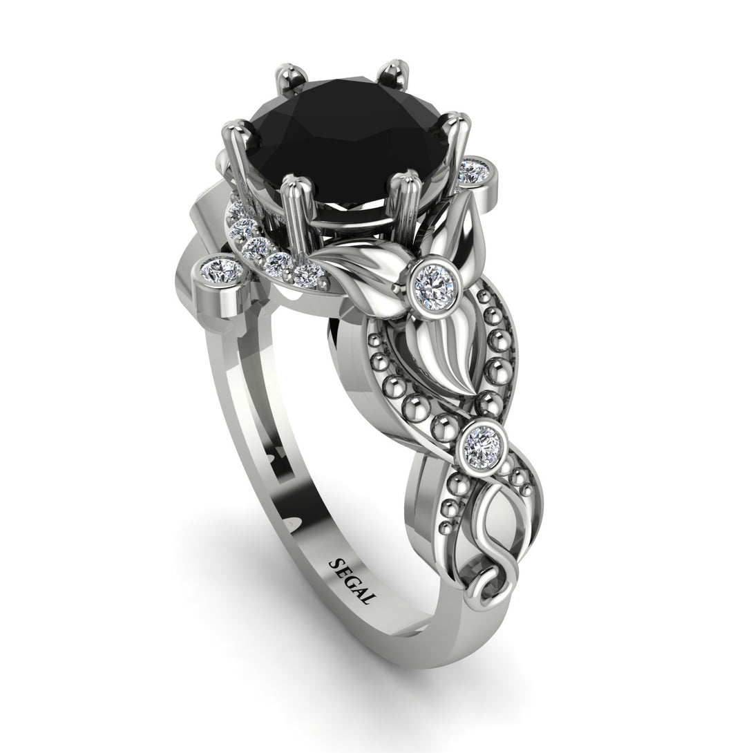 Nature Inspired Black Diamond Ring - Sandra No. 9