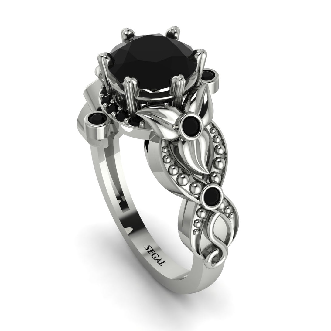 Nature Inspired Black Diamond Ring - Sandra No. 39