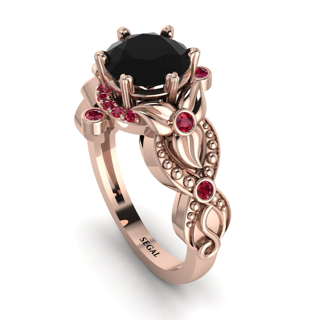 Nature Inspired Black Diamond Ring - Sandra No. 53