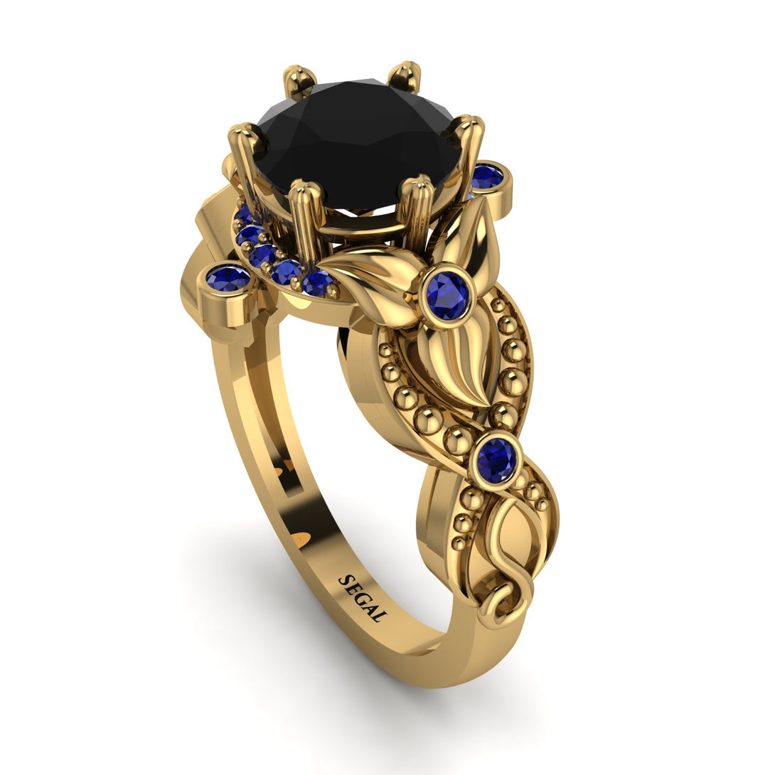 Nature Inspired Black Diamond Ring - Sandra No. 67