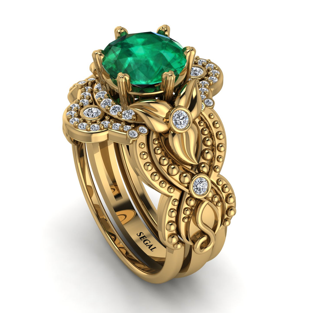 Nature Inspired Emerald Bridal Set - Sandra No. 4