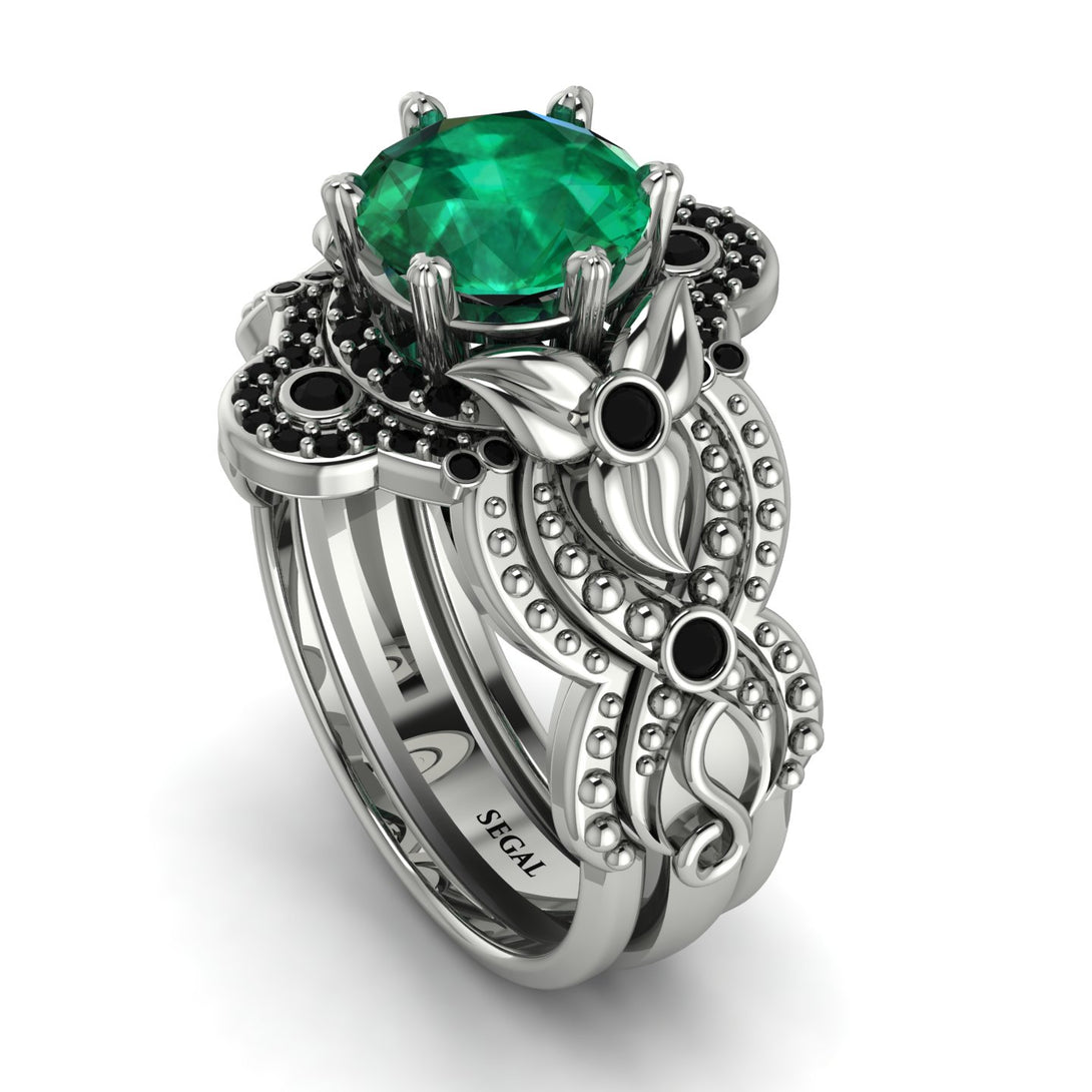 Nature Inspired Emerald Bridal Set - Sandra No. 36