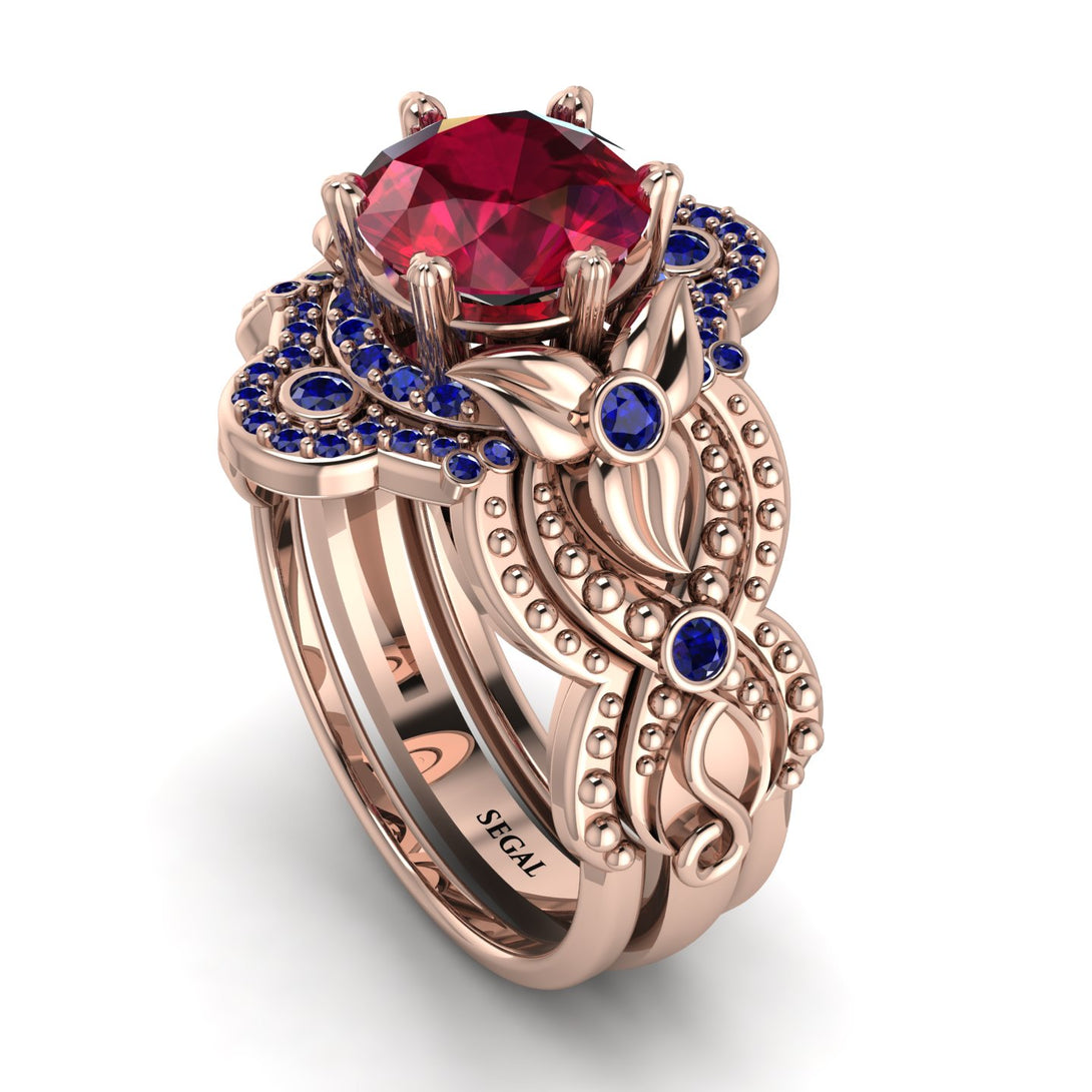 Nature Inspired Ruby Bridal Set - Sandra No. 71