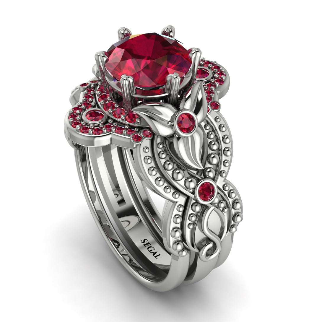 Nature Inspired Ruby Bridal Set - Sandra No. 57