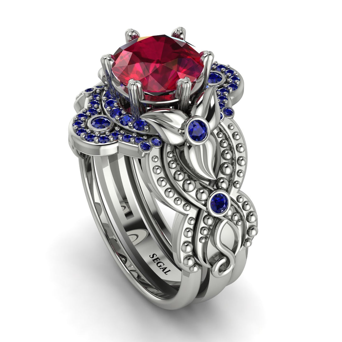 Nature Inspired Ruby Bridal Set - Sandra No. 72