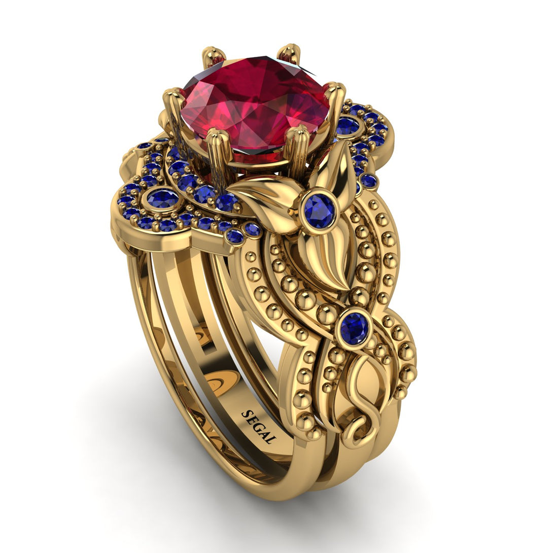 Nature Inspired Ruby Bridal Set - Sandra No. 70