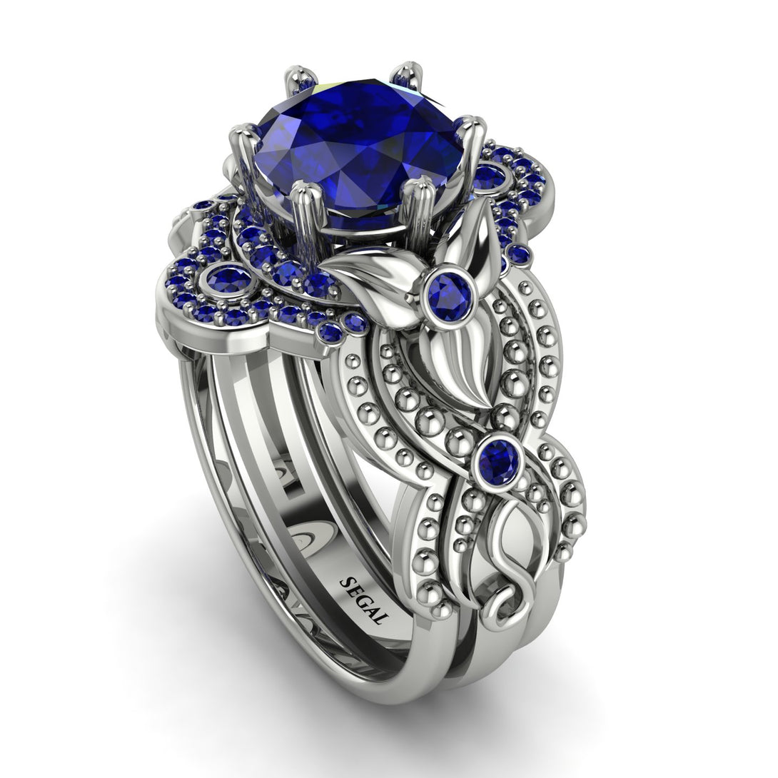 Nature Inspired Sapphire Bridal Set - Sandra No. 75