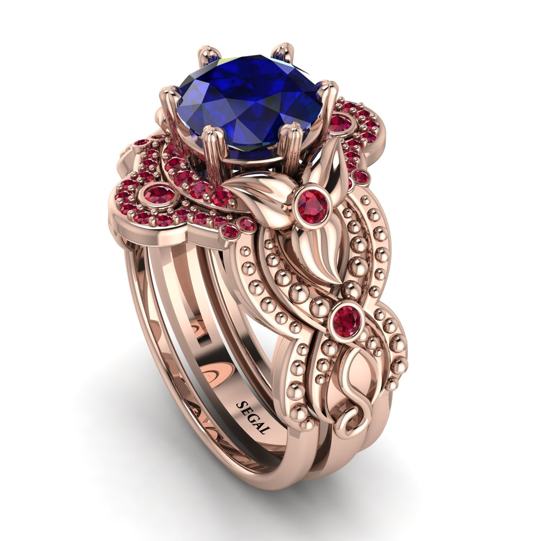 Nature Inspired Sapphire Bridal Set - Sandra No. 59