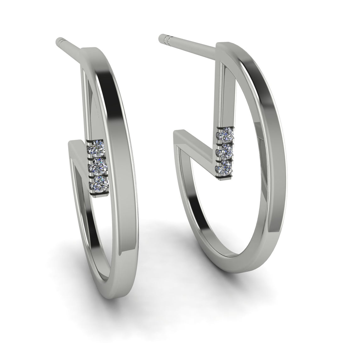 Circle Stud Earring With Hidden Diamond - Karter No. 3