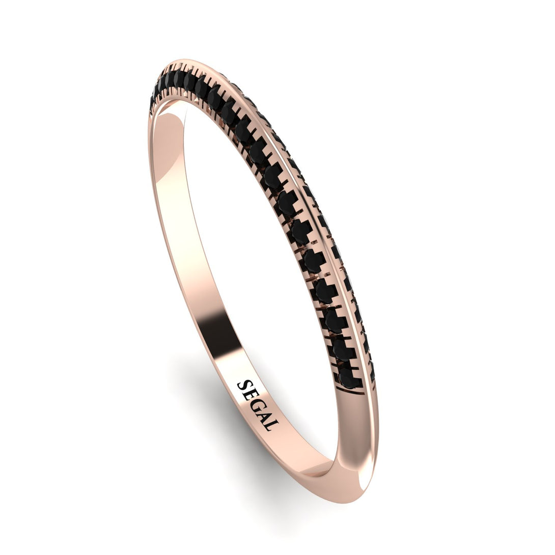 Hidden Black Diamond Wedding Band - Anastasia No. 8